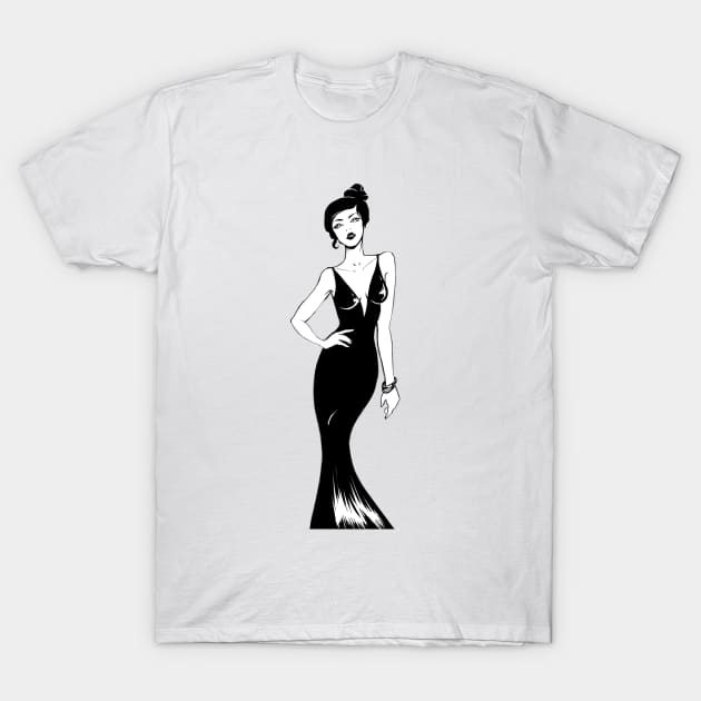 Black Dress T-Shirt by AdrianaOrellana